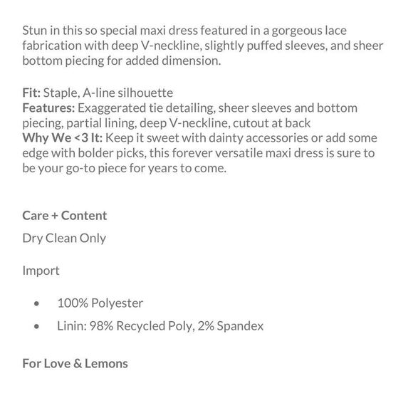 Free People For Love & Lemons
Serena Maxi Dress - Picture 9 of 11